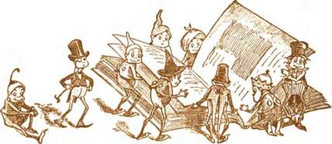 Image of brownies reading a book.